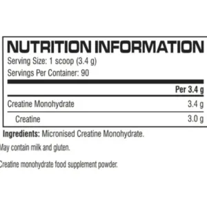 cellucor COR-Performance Creatine Supplement Facts