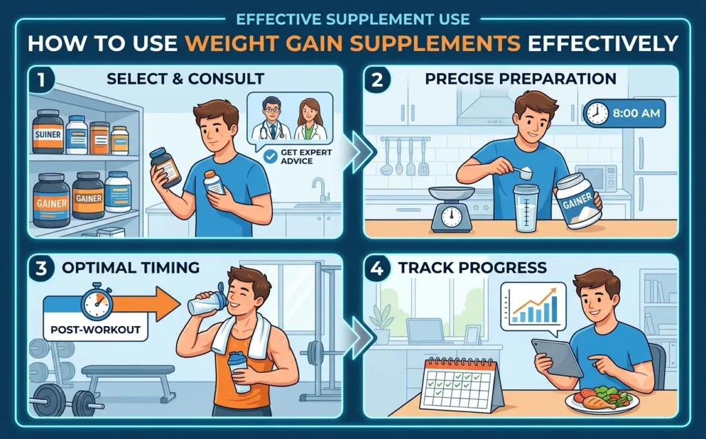 Step-by-Step How to Use Weight Gain Supplements