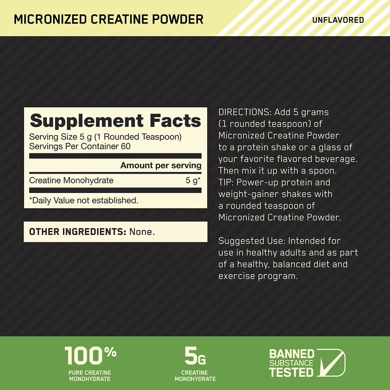 ON Creatine Supplement Facts
